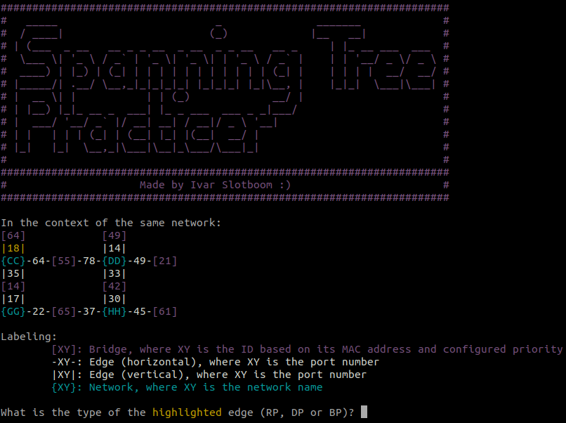 Spanning Tree Practicer - Root identification