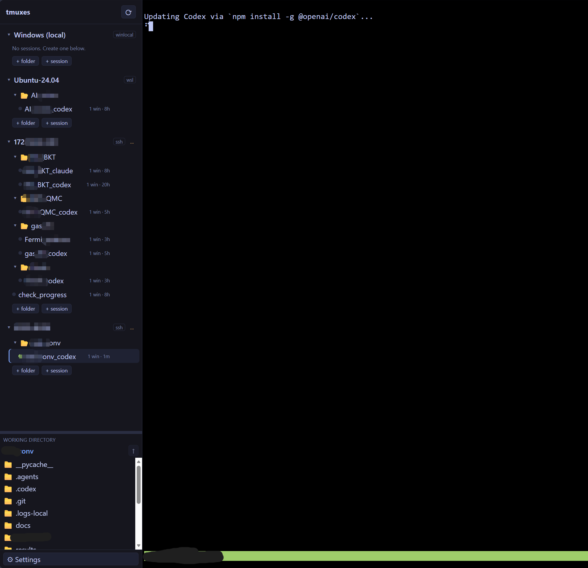 tmuxes 截图 —— 一个标签页掌控一群 CLI agent