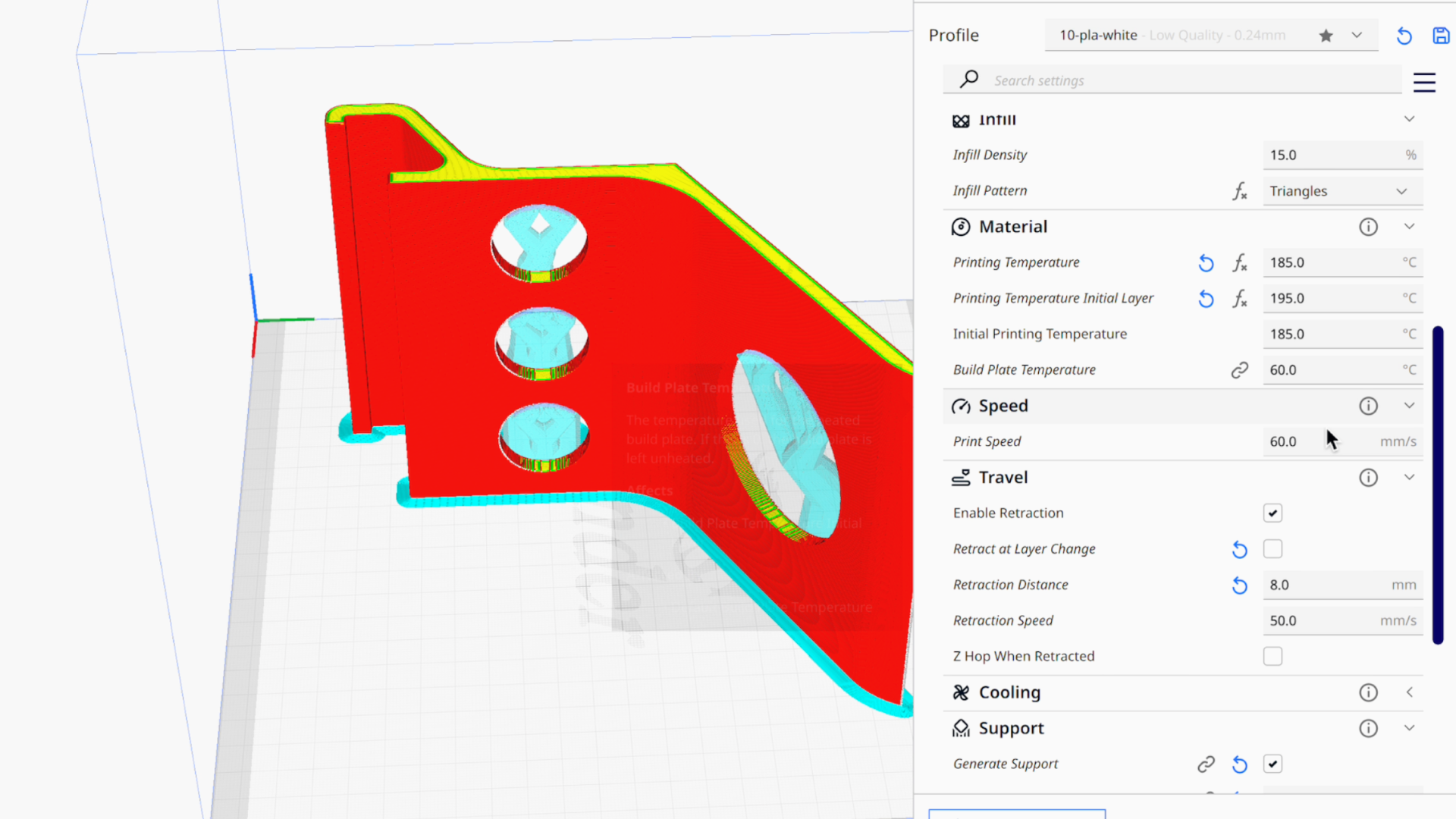 Cura slice app settings