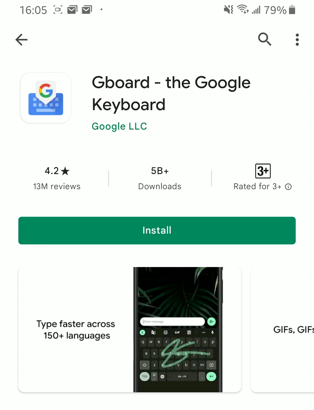 Find Gboard on Google Play Store