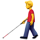 apple version: Man with white cane