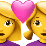 apple version: Couple with Heart: Woman, Woman