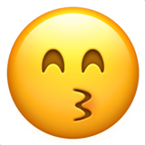 apple version: Kissing Face with Smiling Eyes