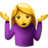 apple version: Woman Shrugging