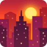 facebook version: Sunset over Buildings