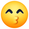 facebook version: Kissing Face with Smiling Eyes