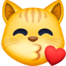 facebook version: Kissing Cat Face with Closed Eyes