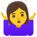 google version: Woman Shrugging