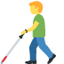 twitter version: Man with white cane
