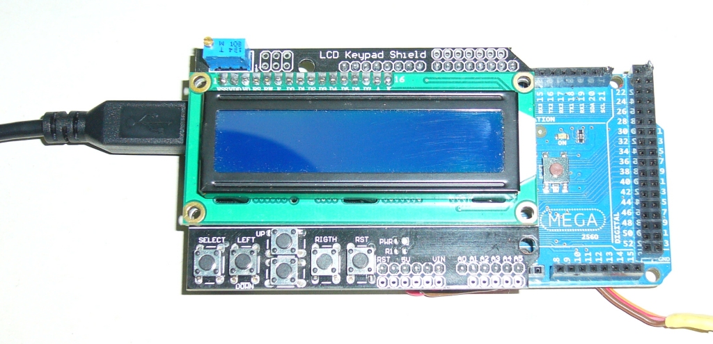 La carte Arduino MEGA connectée via l'USB