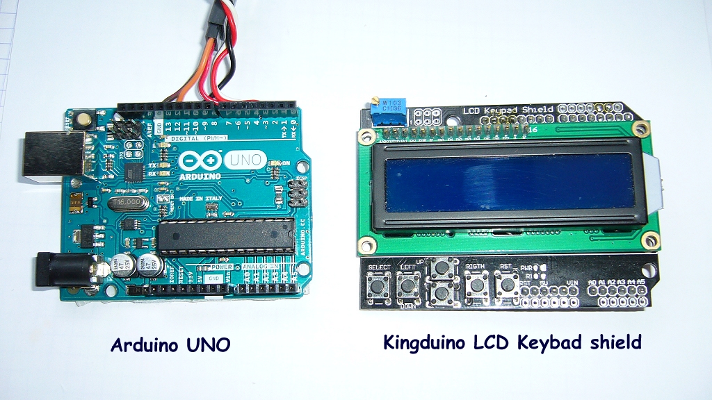 La carte Arduino UNO et le Shield Kingduino LCD