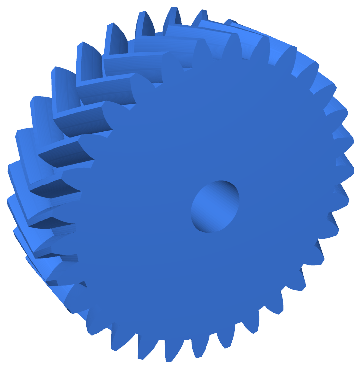 Parametric double-helical (herringbone) gear