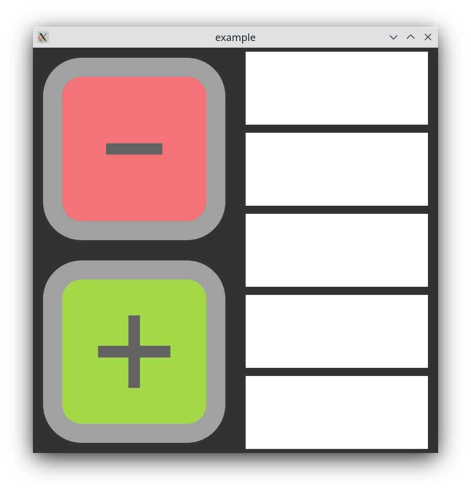 Minimal GUI with two buttons