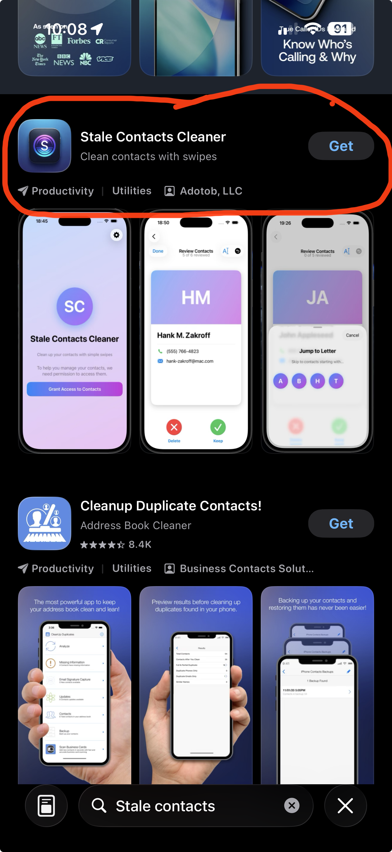 Stale Contacts Cleaner on the App Store