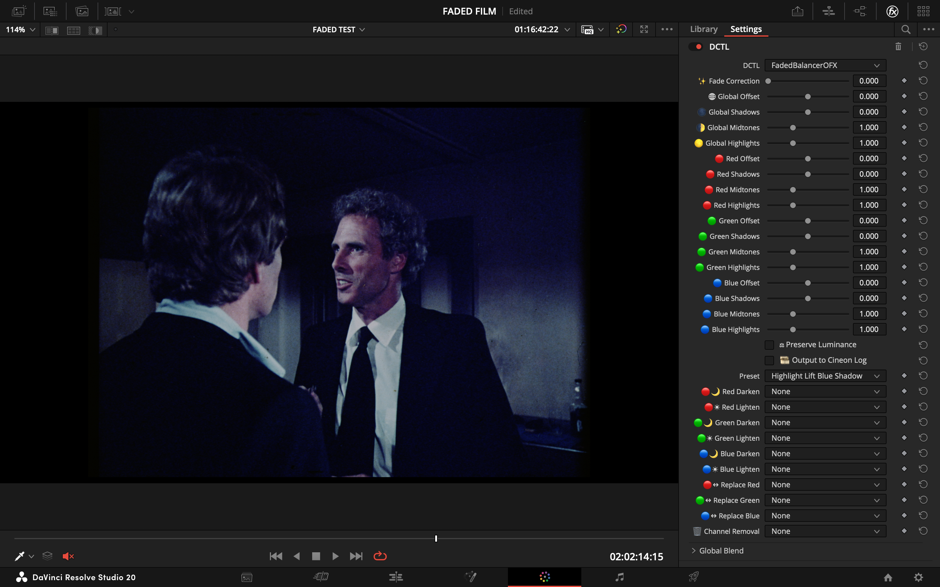 Highlight Lift Blue Shadow Before