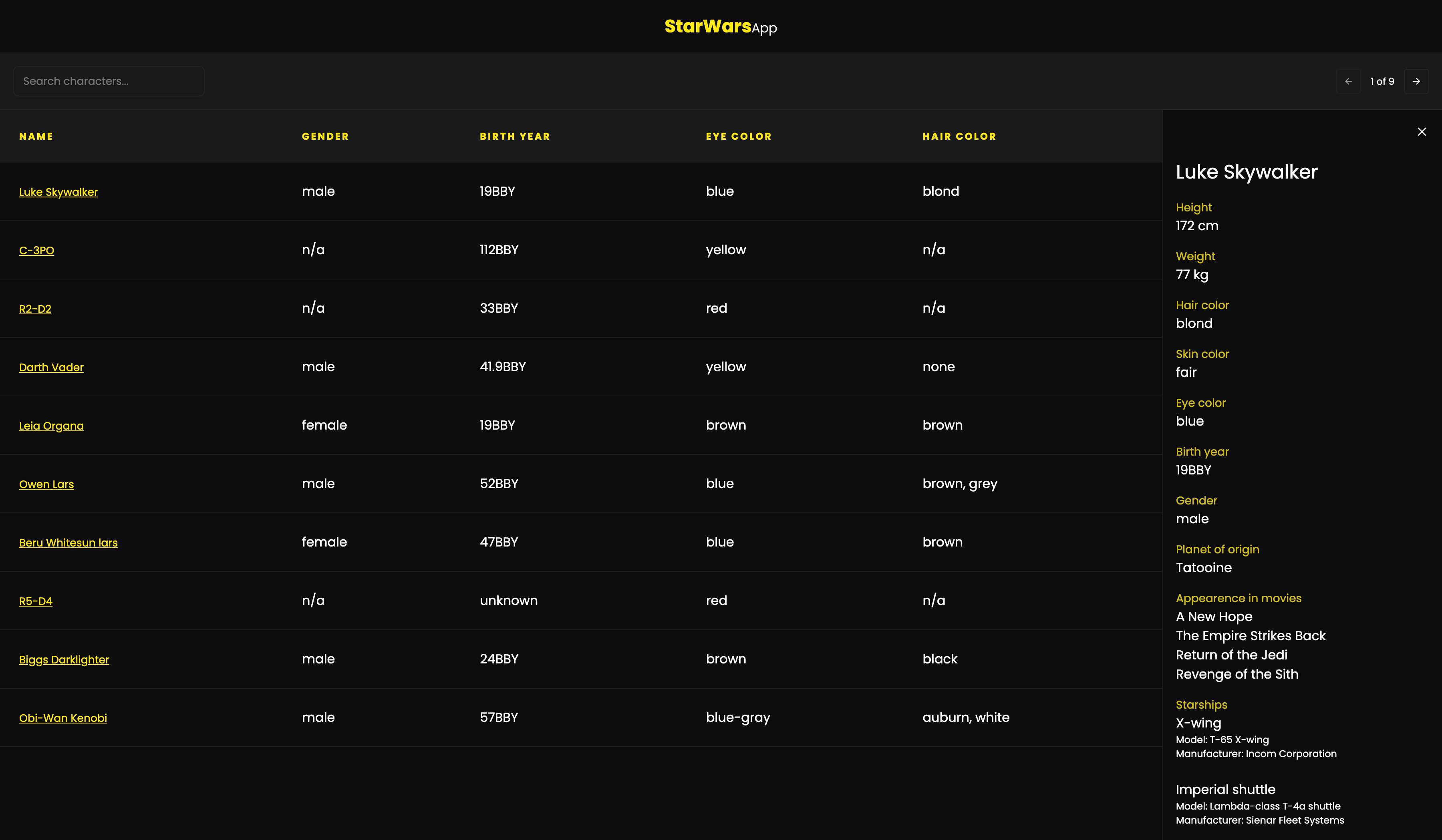 GitHub - fabmont/the-star-wars-app: Frontend app about the Star Wars world.