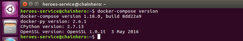 End of the docker compose installation