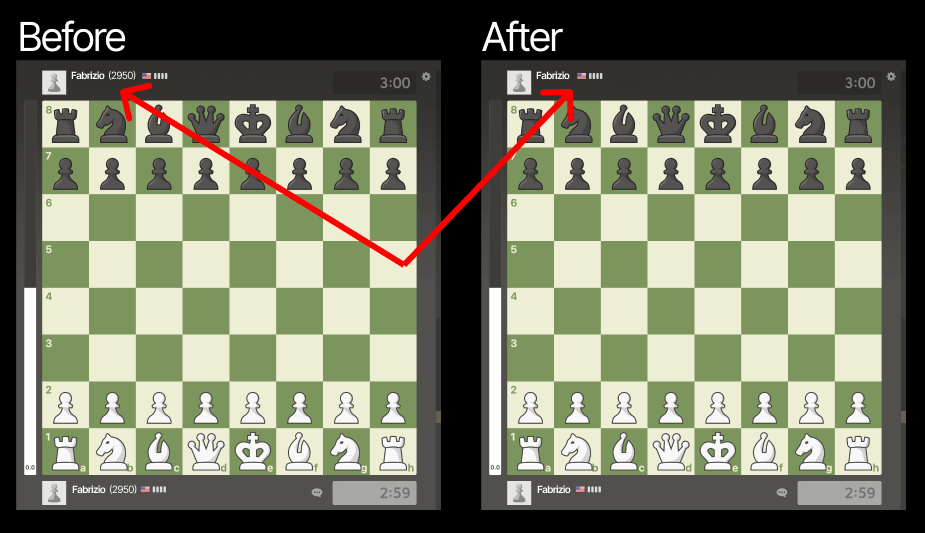 Before and After on Chess.com desktop