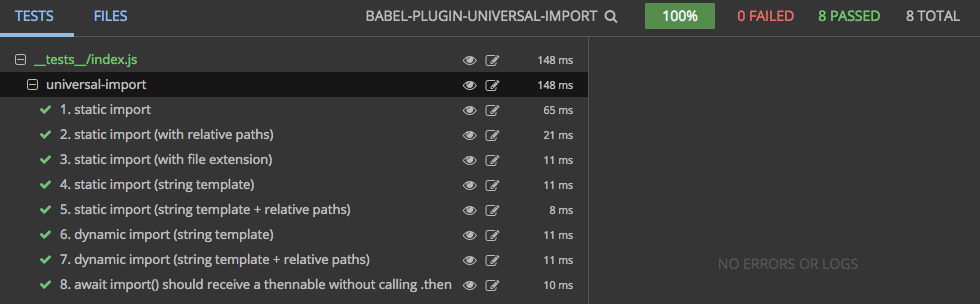 babel-plugin-universal-import screenshot