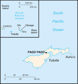 American Samoa: CIA World Factbook map from 2021; original boundary notes preserved.