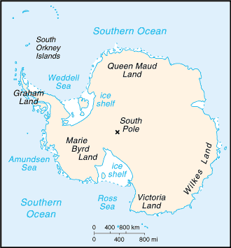 Antarctica: CIA World Factbook map from 2021; original boundary notes preserved.
