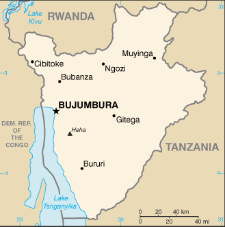 Burundi: CIA World Factbook map from 2021; original boundary notes preserved.