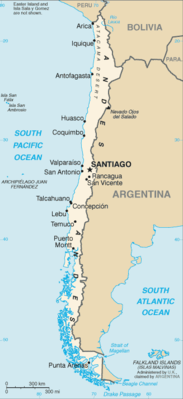 Chile: CIA World Factbook map from 2021; original boundary notes preserved.