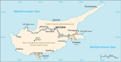 Cyprus: CIA World Factbook map from 2021; original boundary notes preserved.