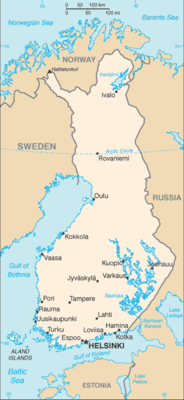 Finland: CIA World Factbook map from 2021; original boundary notes preserved.