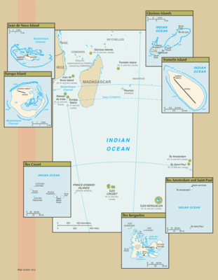 French Southern and Antarctic Lands: CIA World Factbook map from 2021; original boundary notes preserved.