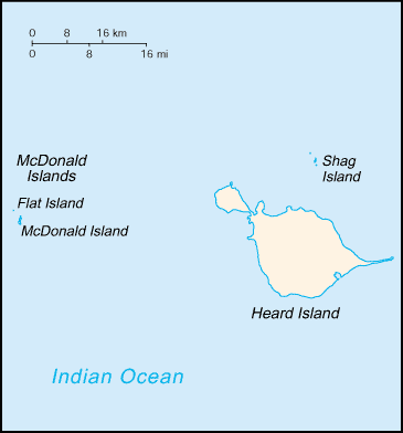 Heard Island and McDonald Islands: CIA World Factbook map from 2021; original boundary notes preserved.