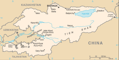 Kyrgyz Republic: CIA World Factbook map from 2021; original boundary notes preserved.