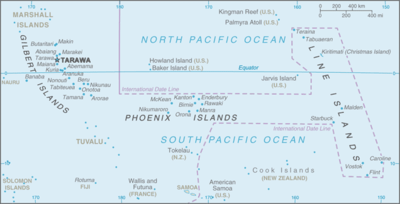 Kiribati: CIA World Factbook map from 2021; original boundary notes preserved.