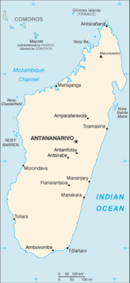 Madagascar: CIA World Factbook map from 2021; original boundary notes preserved.