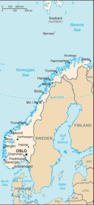 Norway: CIA World Factbook map from 2021; original boundary notes preserved.