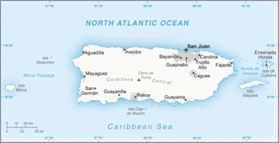 Puerto Rico (US): CIA World Factbook map from 2021; original boundary notes preserved.