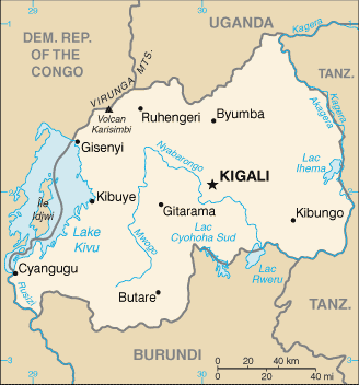 Rwanda: CIA World Factbook map from 2021; original boundary notes preserved.