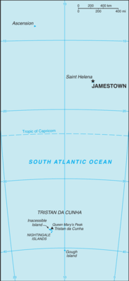 Saint Helena, Ascension, and Tristan da Cunha: CIA World Factbook map from 2021; original boundary notes preserved.