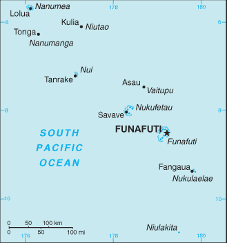 Tuvalu: CIA World Factbook map from 2021; original boundary notes preserved.