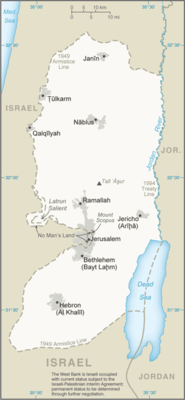 West Bank: CIA World Factbook map from 2021; original boundary notes preserved.