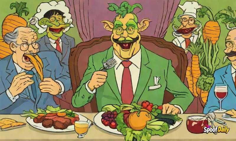 Sir Loin Steaksworth Declares Vegetables 'Fashionably Inedible' At Press Conference