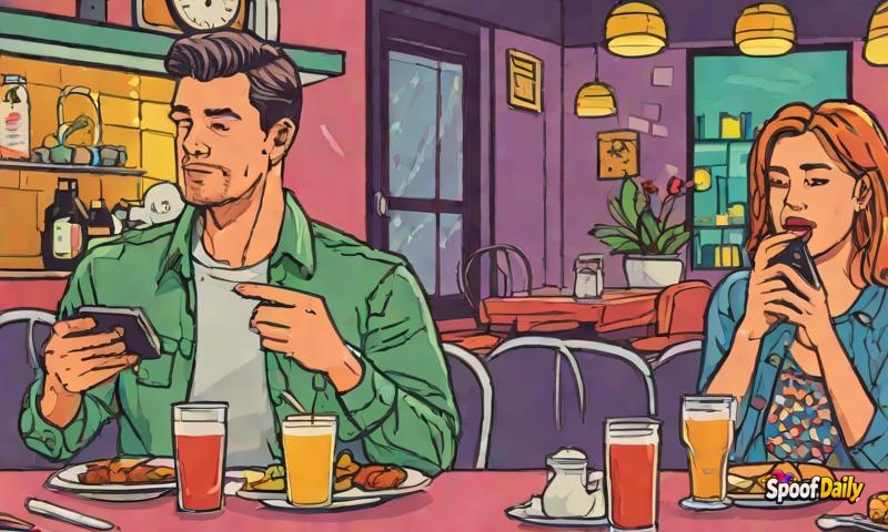 Couple's 'Date Night' Is Just Them Sitting In Silence On Their Phones, Ordering Takeout Separately