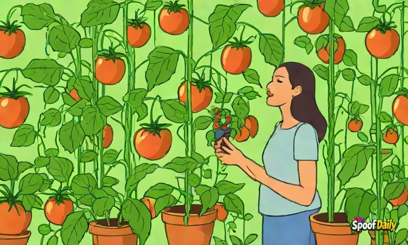 Woman Talks To Plants, They Start Growing Faster, Now She Has A 12-Foot Tomato Plant
