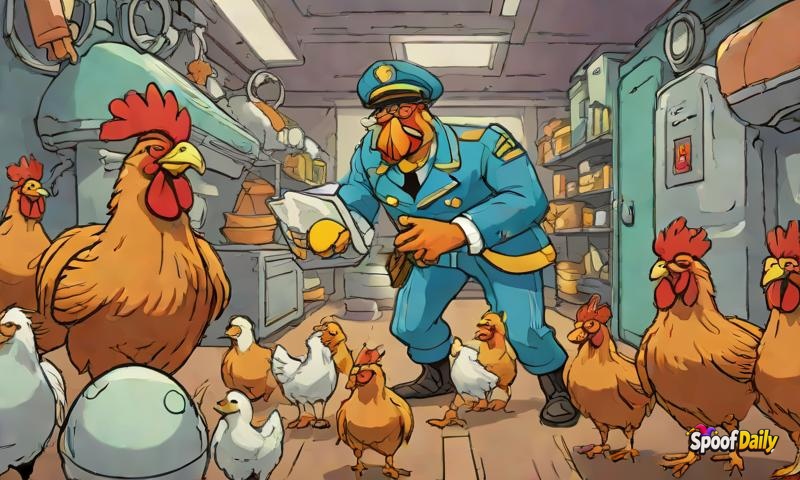 Captain Cluck Norris Trains Chickens for Intergalactic Egg Delivery Service