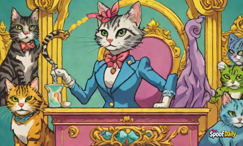 Duchess Purrfecto Leads Feline Revolution Demanding Diamond Litter Boxes