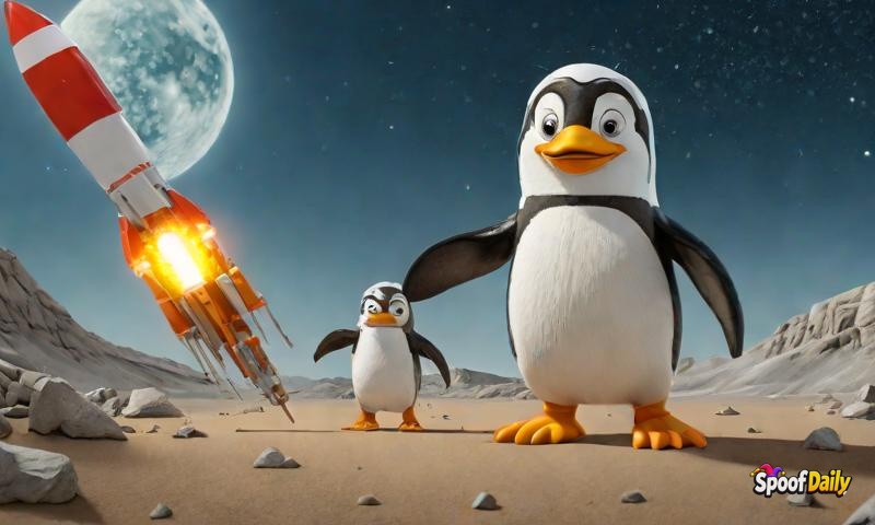 General Flippy McFlap launches Penguin Rocket Program to the Moon