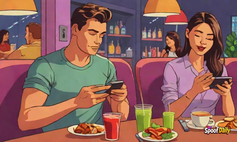 Couple's 'Date Night' Is Just Them Sitting In Silence On Their Phones, Ordering Takeout Separately