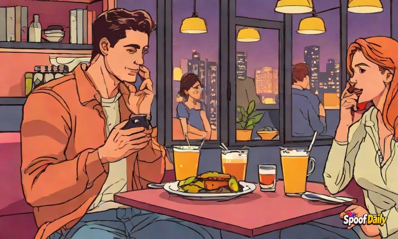 Couple's 'Date Night' Is Just Them Sitting In Silence On Their Phones, Ordering Takeout Separately