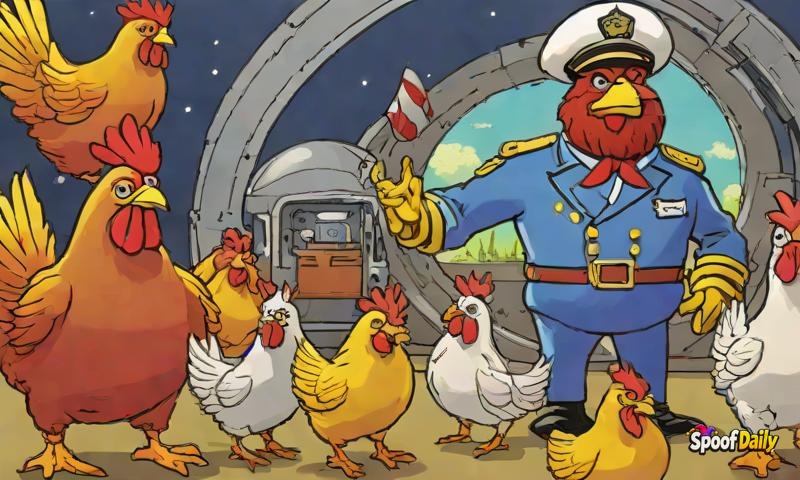 Captain Cluck Norris Trains Chickens for Intergalactic Egg Delivery Service