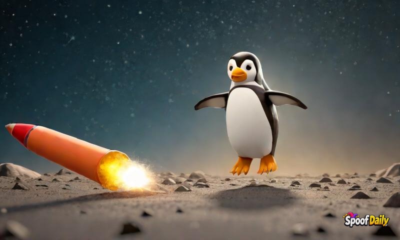 General Flippy McFlap launches Penguin Rocket Program to the Moon